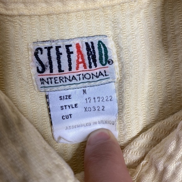 Vintage Steffano International Yellow Button Up Vest Size Medium - Picture 3 of 5